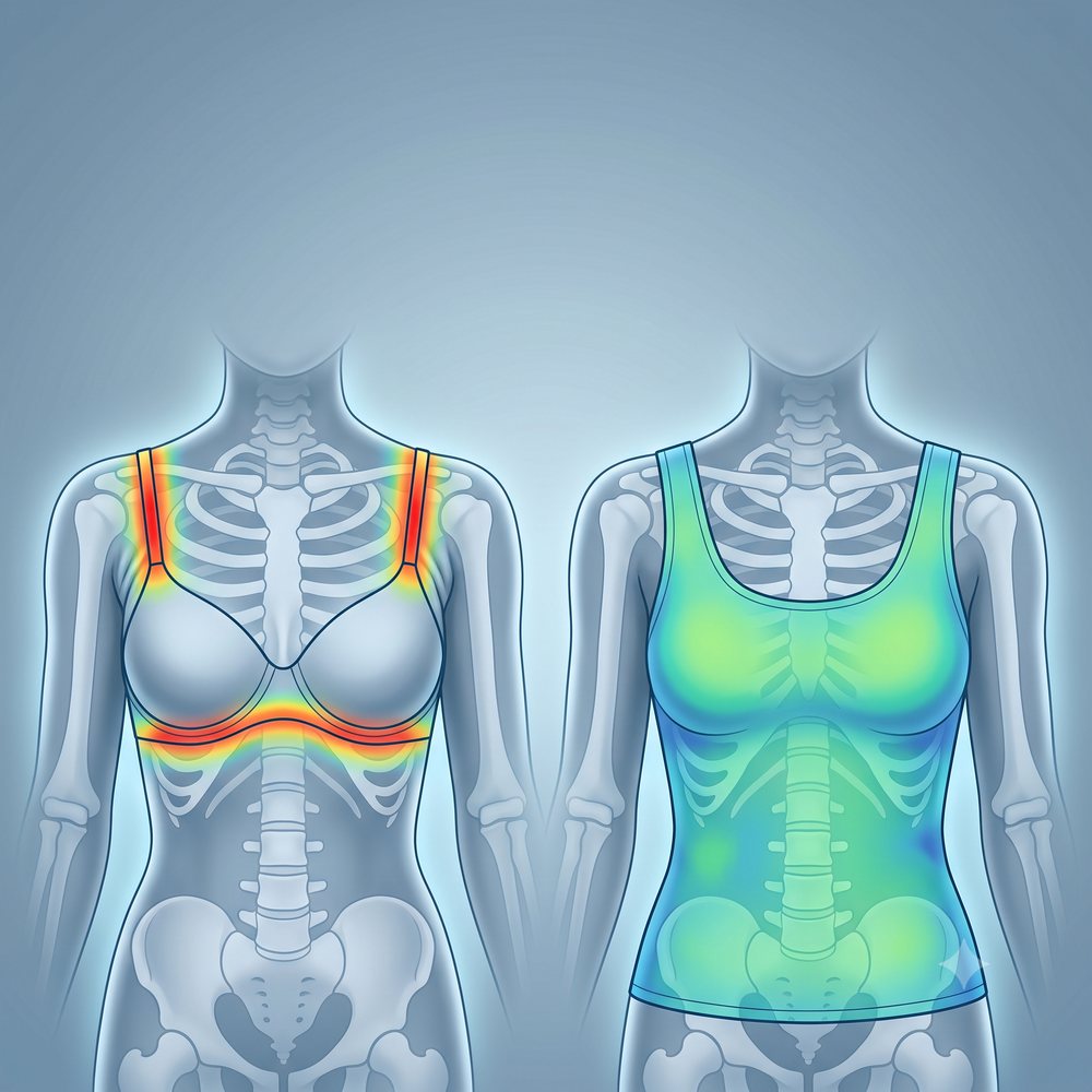 Pressure map: underwire bra pressure points versus the tank